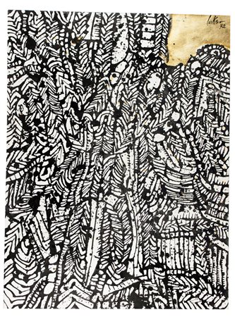 Victor Laks Composizione.1972Inchiostro, acquerello e oro su carta. mm...