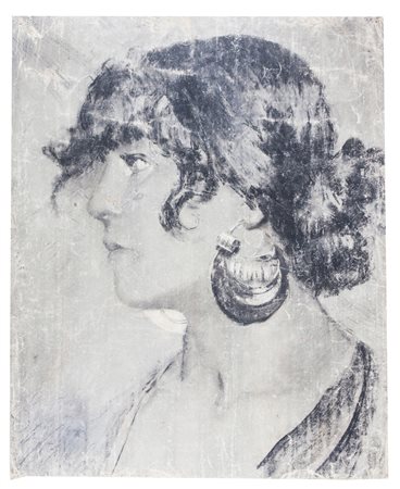 Francesco Paolo Michetti Ritratto di donna Annunziata. Carboncino su carta....