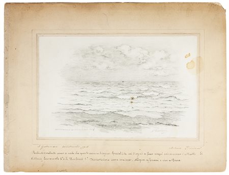 Antonio Piccinni A Grottamare.1915Matita di grafite su carta bianca incollata...