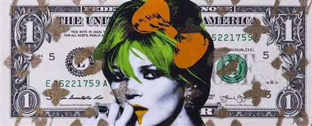 DEATH NYC (1979) Senza Titolo, 2016 Tecnica mista su banconota americana Cm...