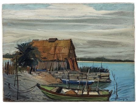 GIOVANNI SANGALLI (1930) Senza Titolo Olio su tela Cm 40x30 Firma al fronte