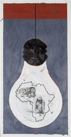 CORRADO ZANI (1952) Africa e luce, 2012 Olio su tela Cm 100x55 Firma al...