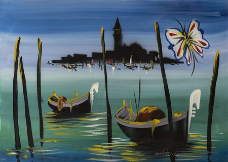 ROMANO MUSSOLINI (1927-2006) Senza Titolo Olio su tela Cm 50x70 Firma al...