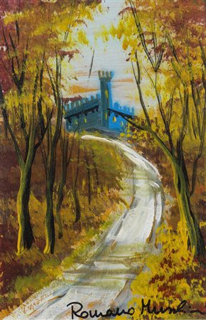 ROMANO MUSSOLINI (1927-2006) Senza Titolo Olio su tela Cm 30x20 Firma al...