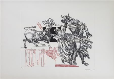 WALTER CREMONINI (1924-2007) Senza Titolo Incisione Foglio cm 50x70 Lastra cm...