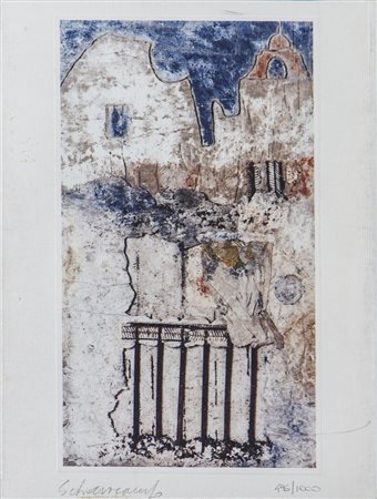 PAOLO SCHIAVOCAMPO (1924) Senza Titolo Incisione Foglio cm 18x13 Lastra cm...