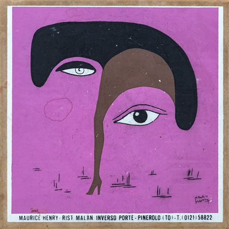 MAURICE HENRY (1907-1984) Senza Titolo Piastrella serigrafata Cm 15x15 Firma...