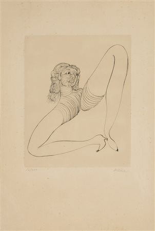 HANS BELLMER (1902-1975) Senza Titolo Incisione Lastra cm 29x23,5 Foglio cm...