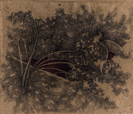 LUIGI MAINOLFI (1948) Senza Titolo, 1981 Punta secca Cm 16x18,5 Firma e...