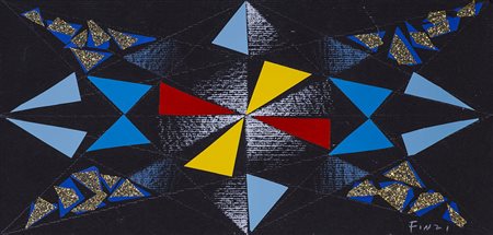 ENNIO FINZI (1931) Senza Titolo Tecnica mista e collage su cartoncino Cm...