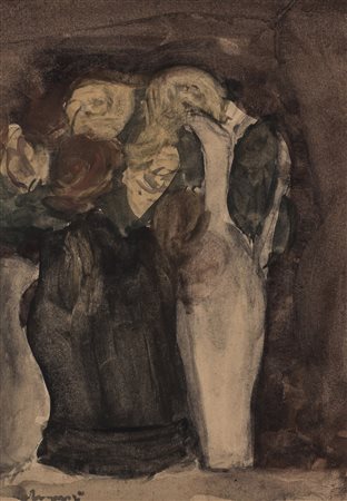 GIANFRANCO FERRONI (1927-2001) Senza Titolo China, acquerello e tecnica mista...