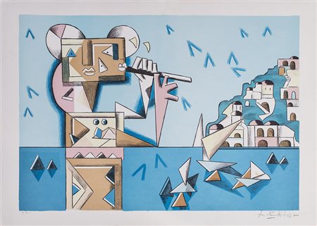 IBRAHIM KODRA (1918-2006) Senza Titolo Litografia Cm 50X70 Firma e...