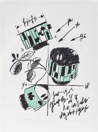 KENJIRO AZUMA (1926-2016) Senza Titolo, 1974 Litografia Cm 62x46 Firma,...