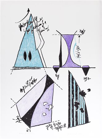 KENJIRO AZUMA (1926-2016) Senza Titolo, 1974 Litografia Cm 62x46 Firma,...