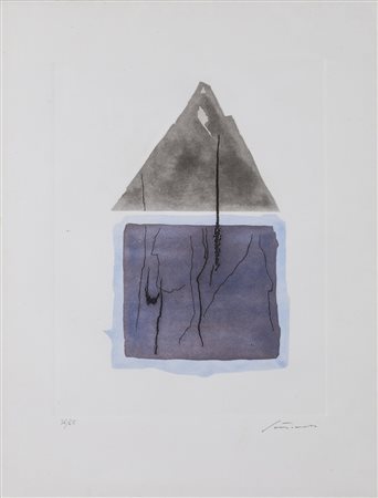 GIUSEPPE SANTOMASO (1907-1990) Senza Titolo Acquaforte Lastra cm 33x25 Foglio...