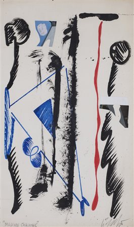 SERGIO DANGELO (1932) Malindi Shadows Tecnica mista e collage su carta Cm...