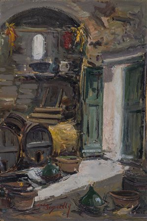 CIRO CANZANELLA (1948) Senza Titolo Olio su tavola Cm 30x20 Firma al fronte...