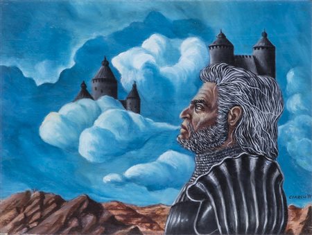 PIPPO CIARLO (1949) Malefizio, 1971 Olio su tavola Cm 24x18 Firma e datazione...