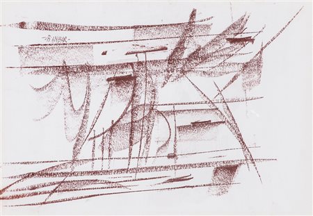 GIAMBAR (1938) Senza Titolo Sanguigna su carta Cm 35x25 Firma al fronte