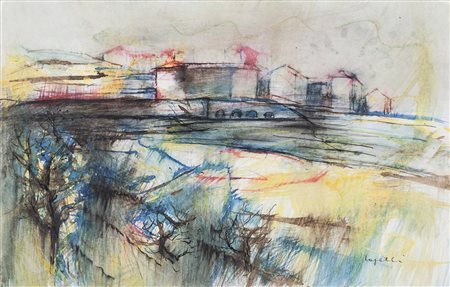 ANGELO CAPELLI (1930) Bruntino Tecnica mista su carta Cm 30x47 Firma al...