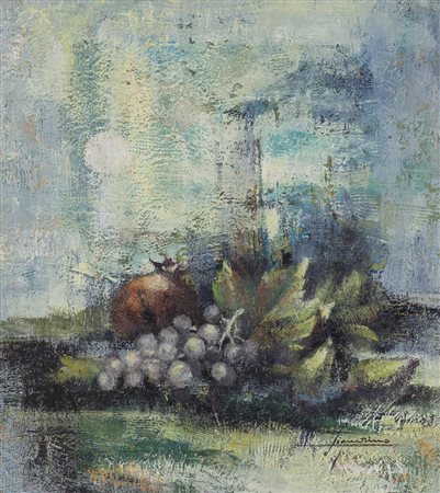 SPIRITO SIGNORINO Composizione, 1998 Olio su masonite Cm 30x27 Firma al fronte