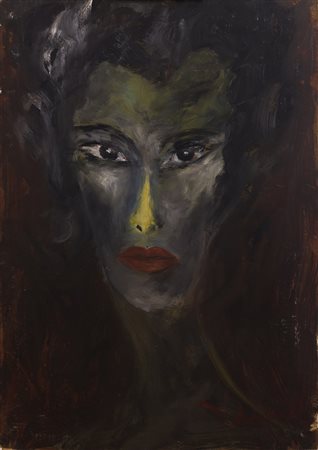 HARRY JELINEK (1905-1986) Senza Titolo, '70 Olio su masonite Cm 70x48 Firma...