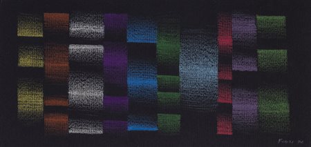 ENNIO FINZI (1931) Senza Titolo, 1976 Pastelli su cartoncino Cm 16,7x35 Firma...