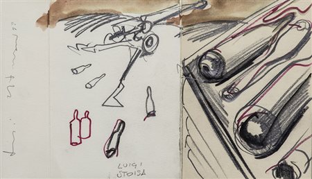 LUIGI STOISA (1958) Senza Titolo Pastelli, pennarelli e acquerello su...