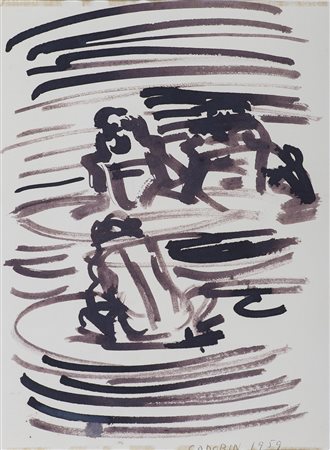 GUIDO CADORIN (1892-1976) Senza Titolo, 1959 Tecnica mista su carta Cm...