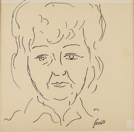 VIRGILIO GUIDI (1891-1984) Alla Baronessa Graff, 1972 Pennarelli su cartone...